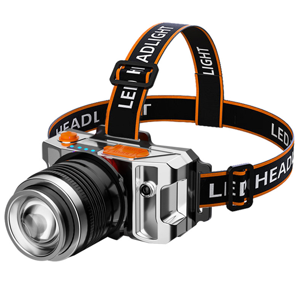 Outdoor Led Headlamp Built-in 1800mah Battery Zoom Strong Light Head-mounted Flashlight Torch