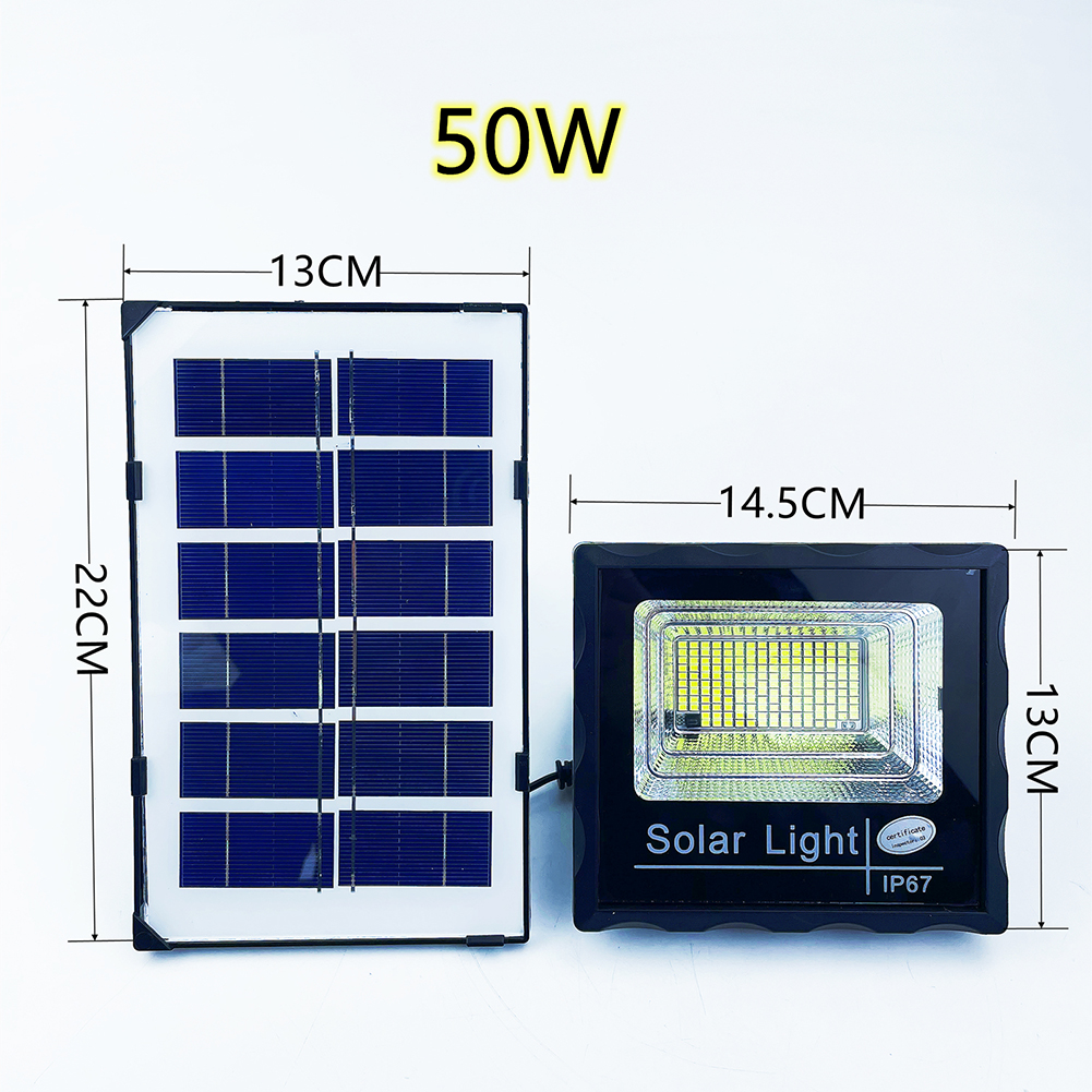 Outdoor Led Solar Light Waterproof IP67 High Brightness Flood Lamp 5 Brightness Adjustable 50W