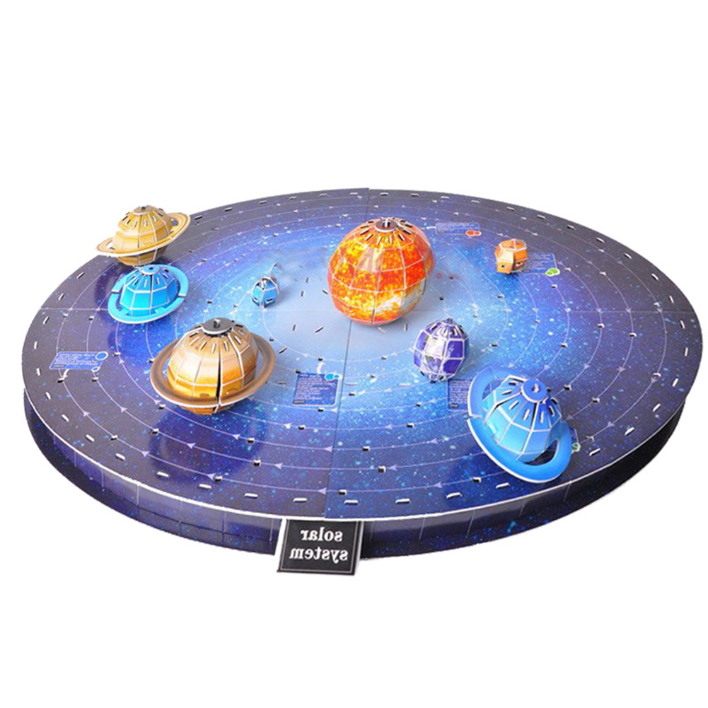 Paper 3D Planet  Puzzles Interactive Creative Space Eight Planetary Satellite Diy Assembly Model Handmade Crafts Jigsaw Toys