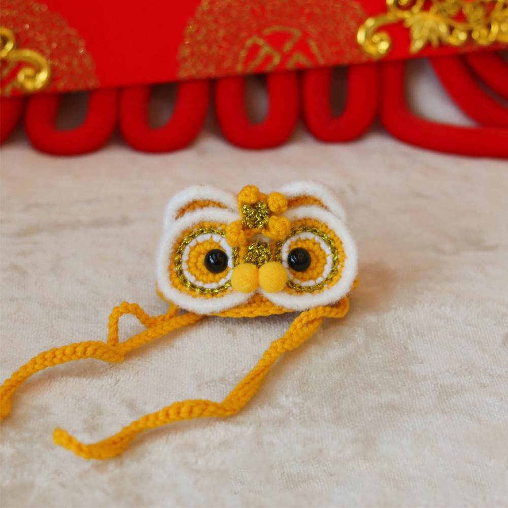 Pet Decorative Collar Hat Chinese New Year Nationsl Style Dress Up for Cats Dogs Yellow Collar M