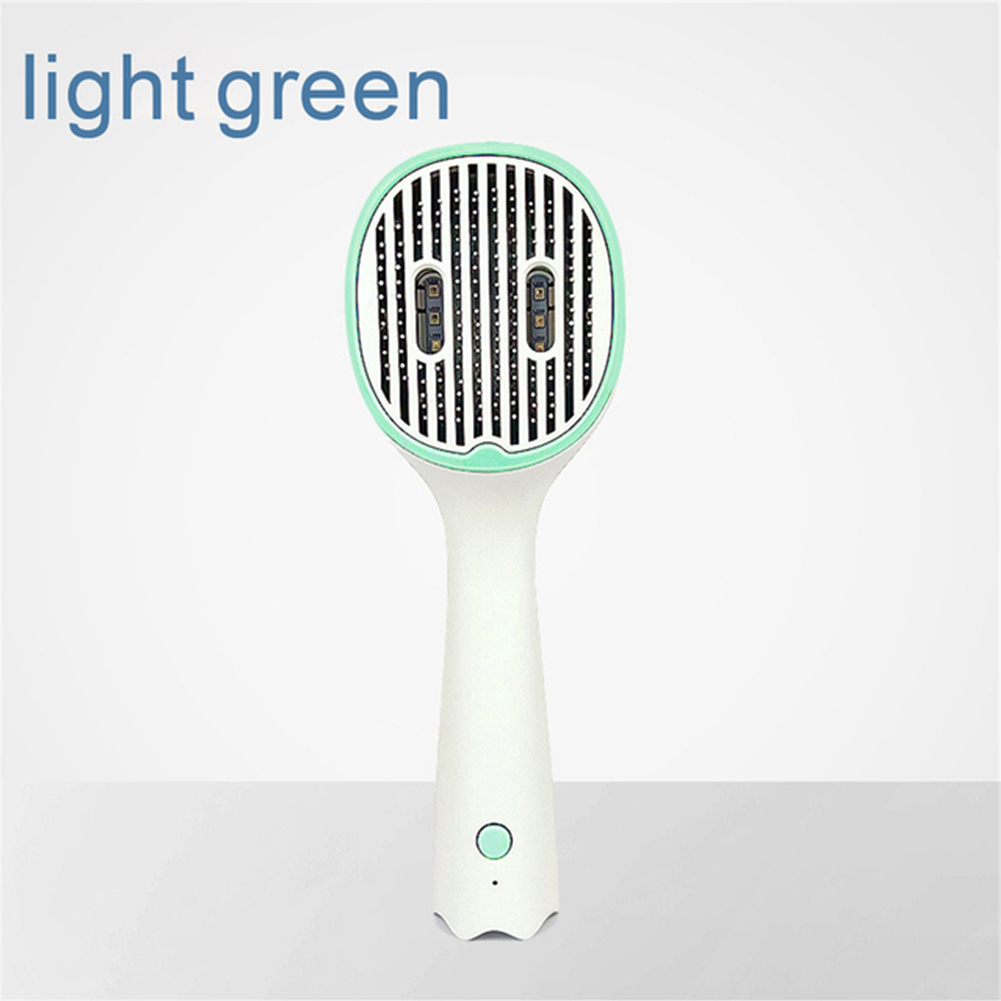 Pet Ultraviolet Sterilizing Comb Usb Rechargeable Cat Dog Automatic Hair Removal Brush Light Green Edge