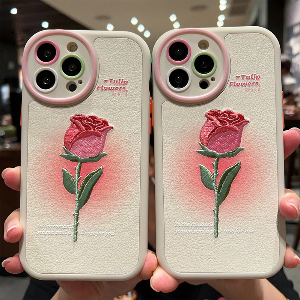 Phone Case Tulip Flower Pattern Design Soft Shell Cover Compatible For Iphone Series