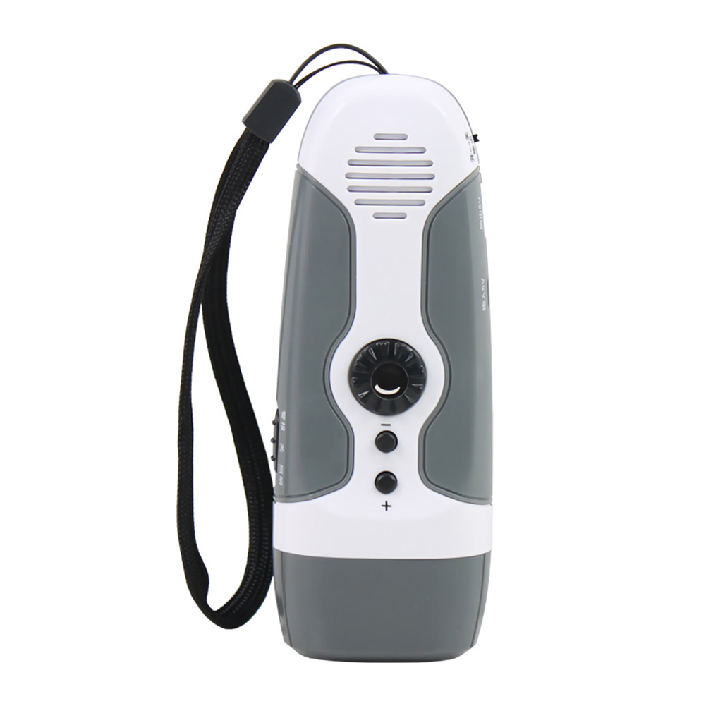 Portable Hand Crank Led Flashlight with Fm Radio Alarm Function Outdoor Emergency Lamp