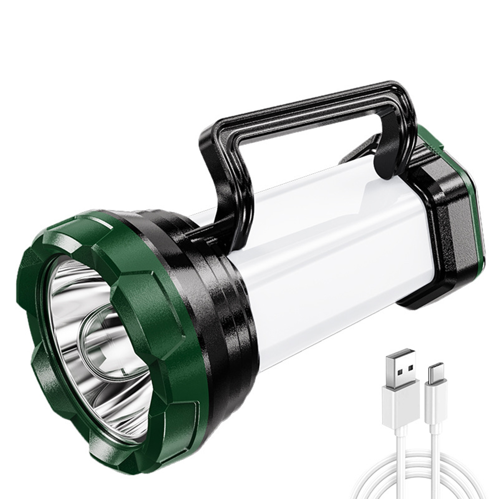 Portable LED Flashlight Spotlights 6 Modes IPX4 Waterproof High Power Long Range USB Rechargeable Dimmable Emergency Lantern Flashlight