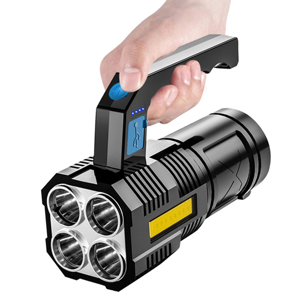 Portable Led Flashlight Rechargeable Outdoor Emergency Light Cob Searchlight Strong Light Torch