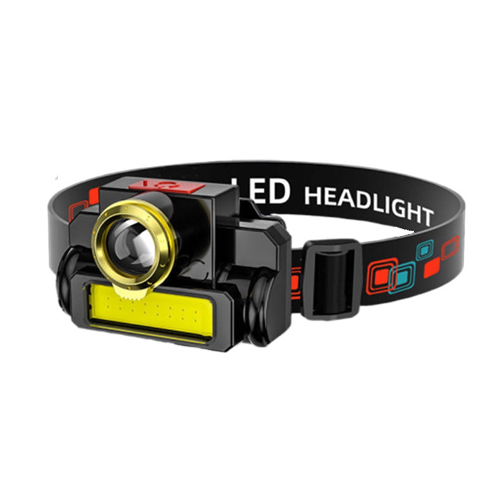 Portable Led Headlight Usb Rechargeable Cob Head Lamp Flashlight For Outdoor Fishing Hiking Running