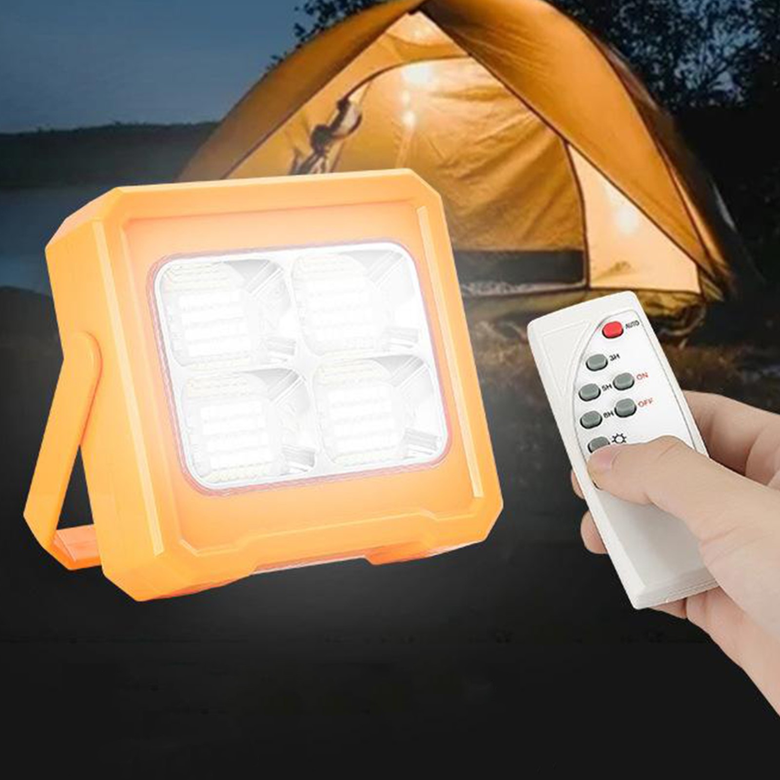 Portable Solar Led Work Light 6000mah Battery Usb Rechargeable Outdoor Waterproof Camping Tent Light Flashlight
