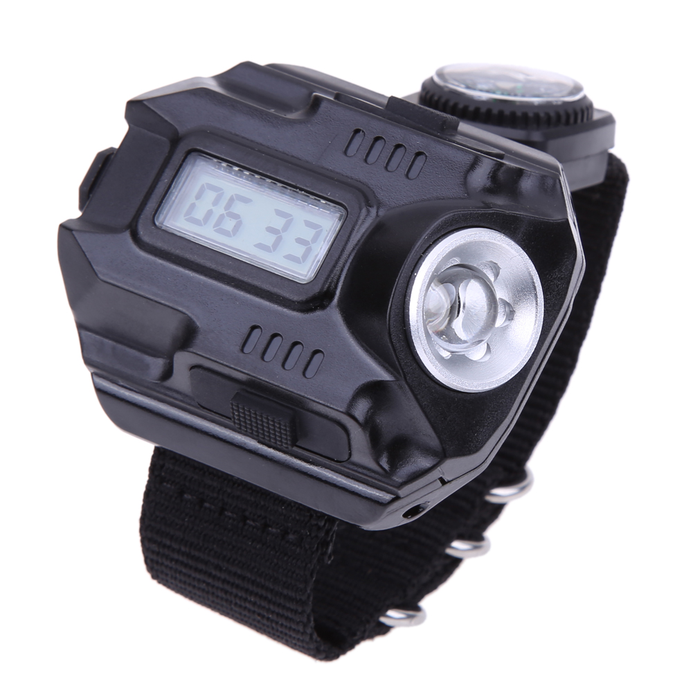 Portable Wrist Light Flashlight Torch Adjustable Wrist Strap With Led Watch For Camping Mountaineering Night Riding