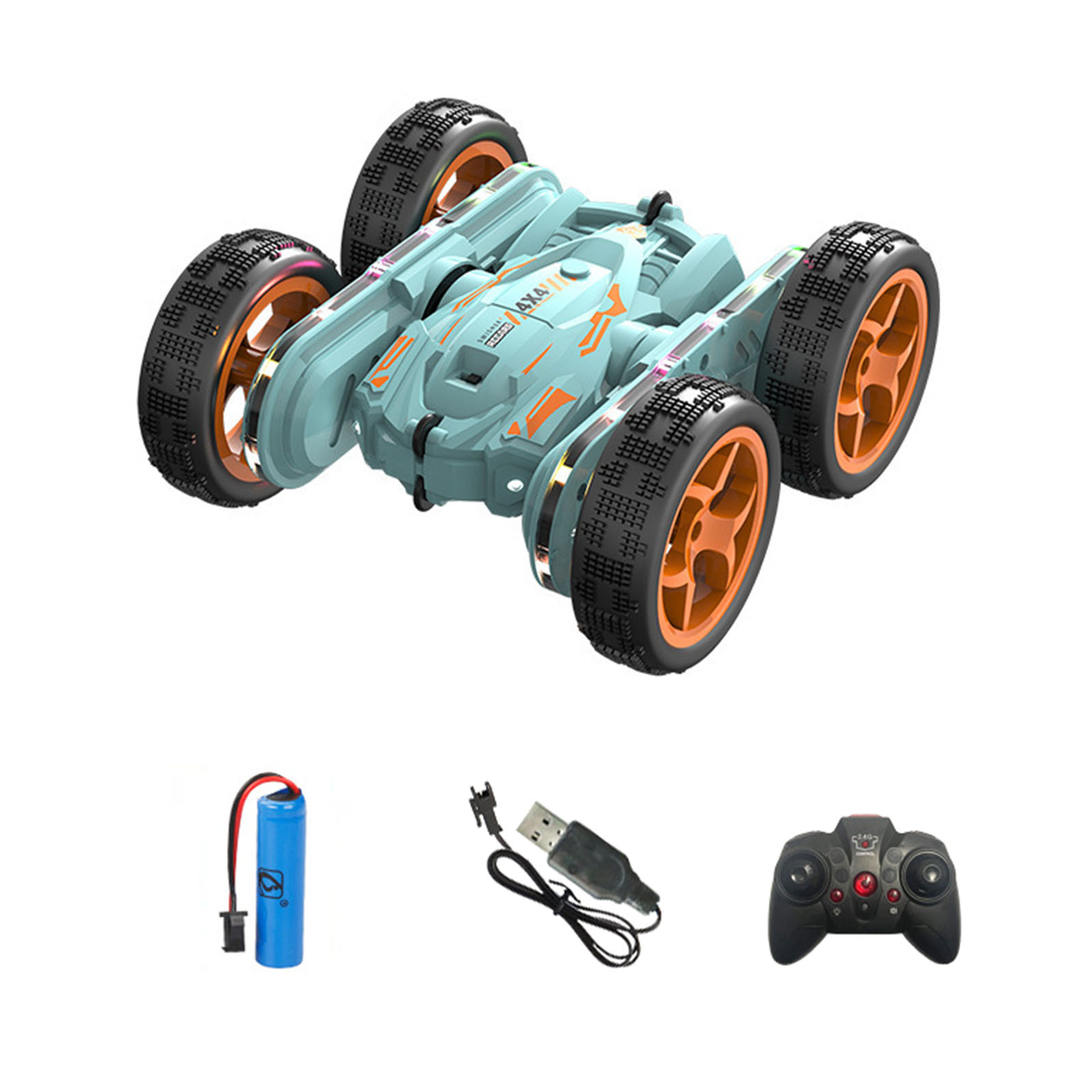 RC Stunt Car 2.4GHz 4WD Rechargeable Twisting Drift Car Double Side Flip Remote Control Vehicle With Light Music For Birthday Christmas Gifts