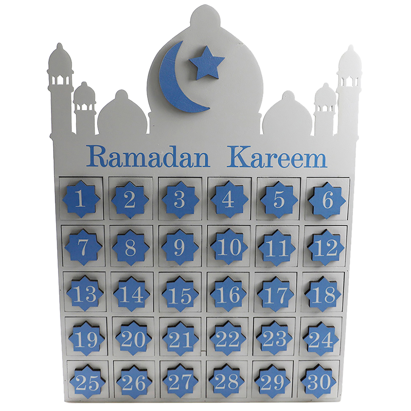 Ramadan Advent Calendar with Light Muslim Islamic Decorations 30 Days Eid Mubarak Table Lantern