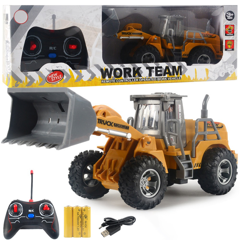 Remote Control Engineering Car with Lights USB Rechargeable Excavator Bulldozer Children Mode
