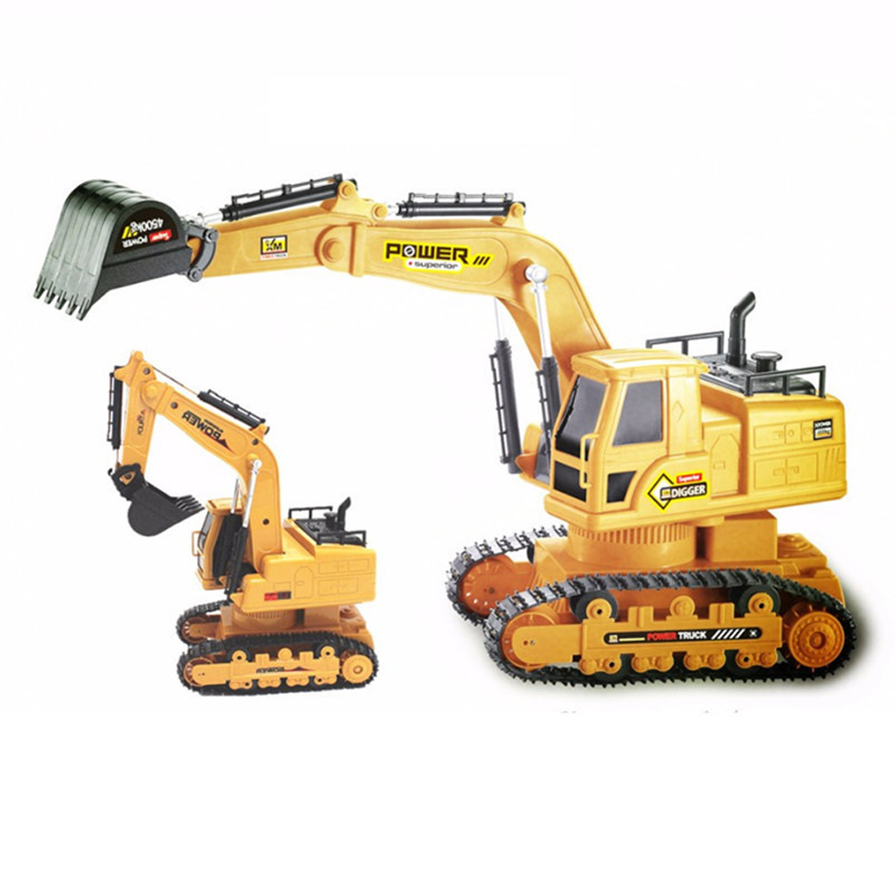 Remote Control Excavator Toy 10-channel Charging Simulation Engineering Vehicle with Music Light for Birthday Gifts