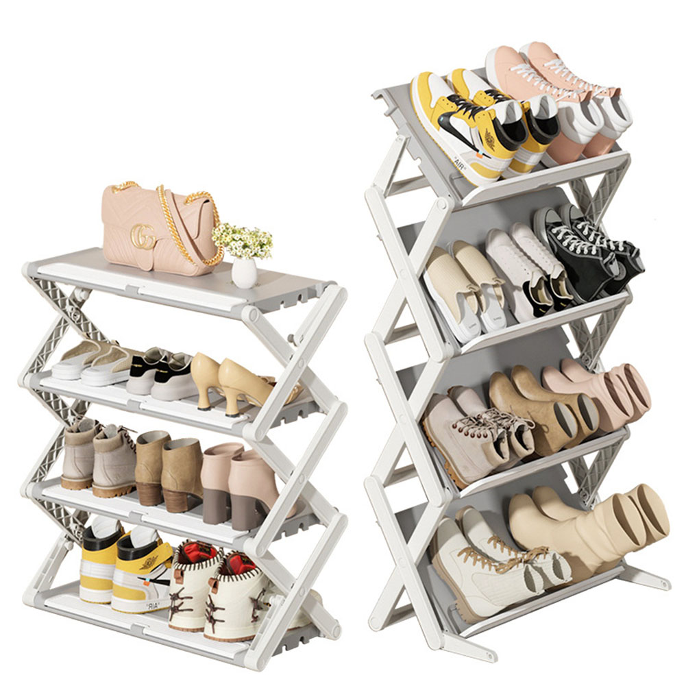 Shoe Rack Multi Tier Foldable Organizer Multi-Functional Storage Free Standing Shoe Shelf