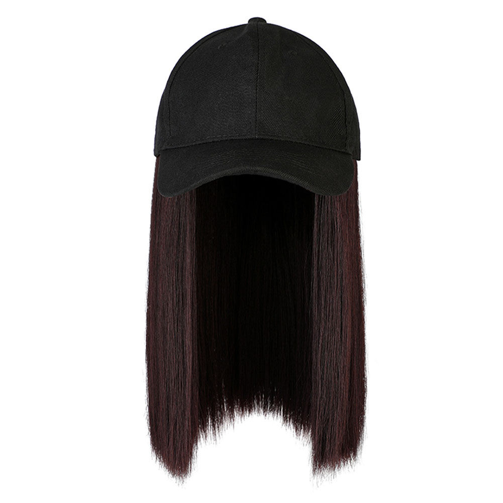 Short Synthetic Bob Baseball Cap Hair  Wigs Straight/wave, One-piece Bob Hair Wigs, With Black Baseball Cap, Adjustable For Women