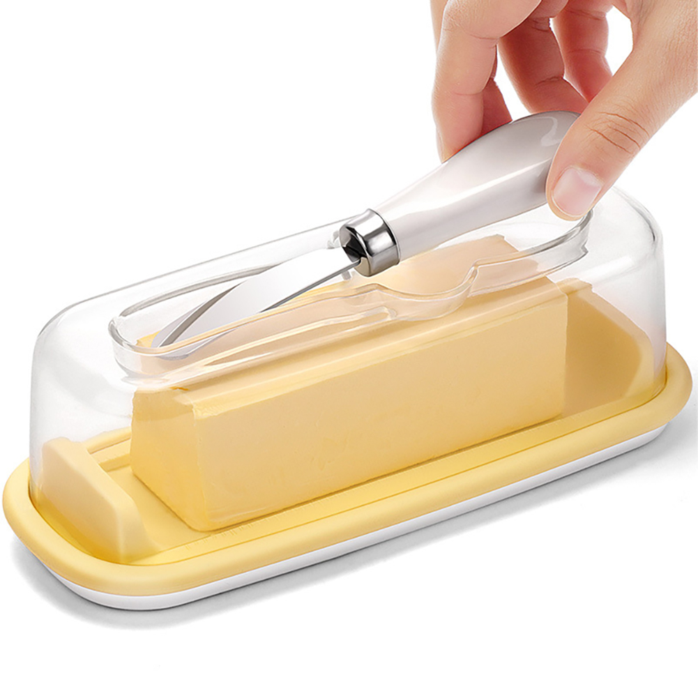 Silicone Butter Dish With Knife Dishwasher Safe Butter Keeper Kitchen Utensils With Transparent Lid