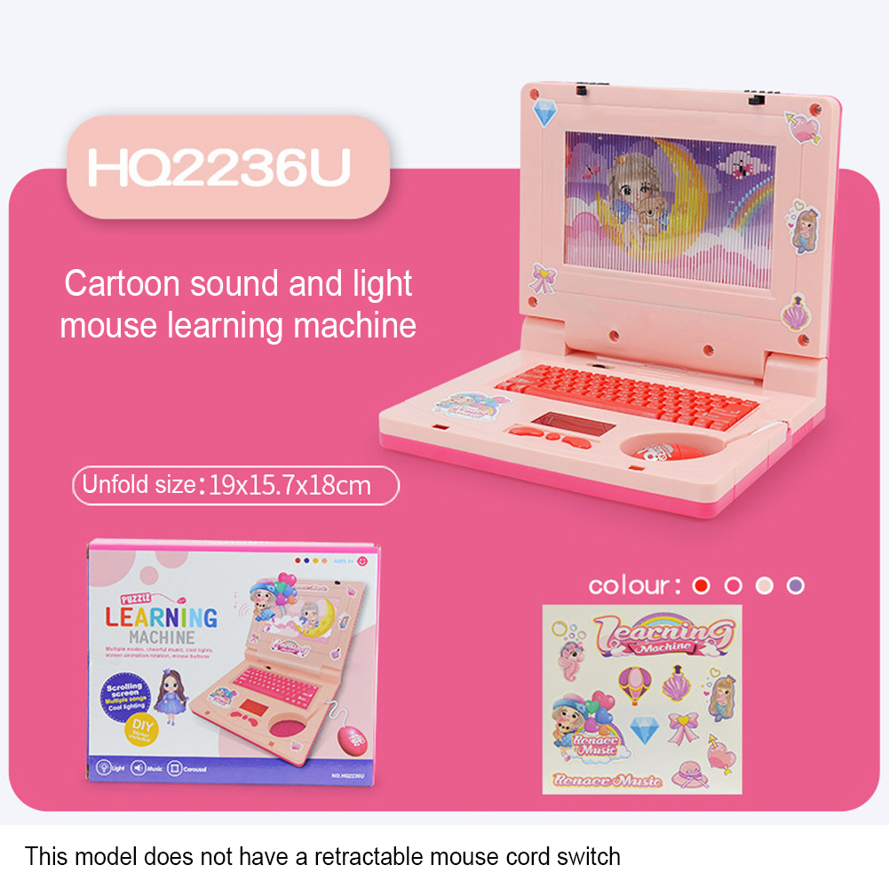 Simulation Laptop Learning Machine With Lighting Music Cartoon Computer Enlightenment Early Educational Toys