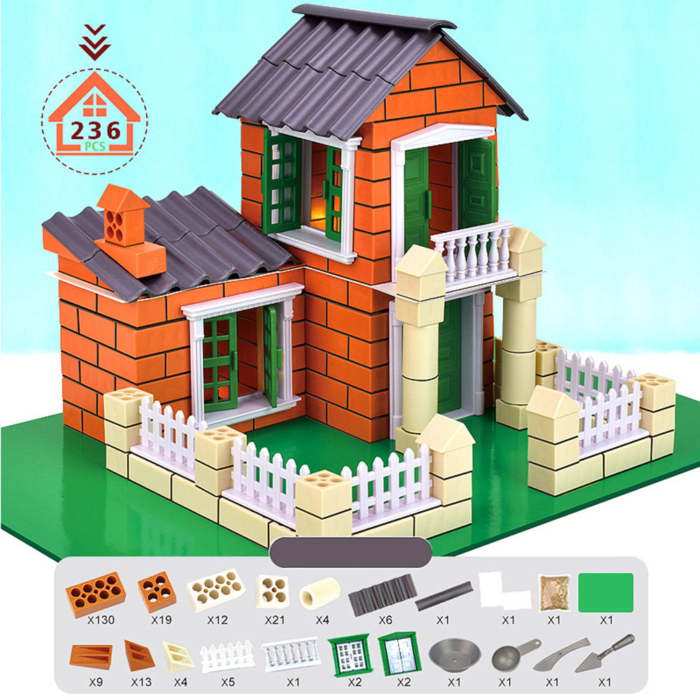 Simulation Mini Brick Building House Toys Diy Villa Farm Cabin Building Blocks Educational Toys For Boys Girls Gifts