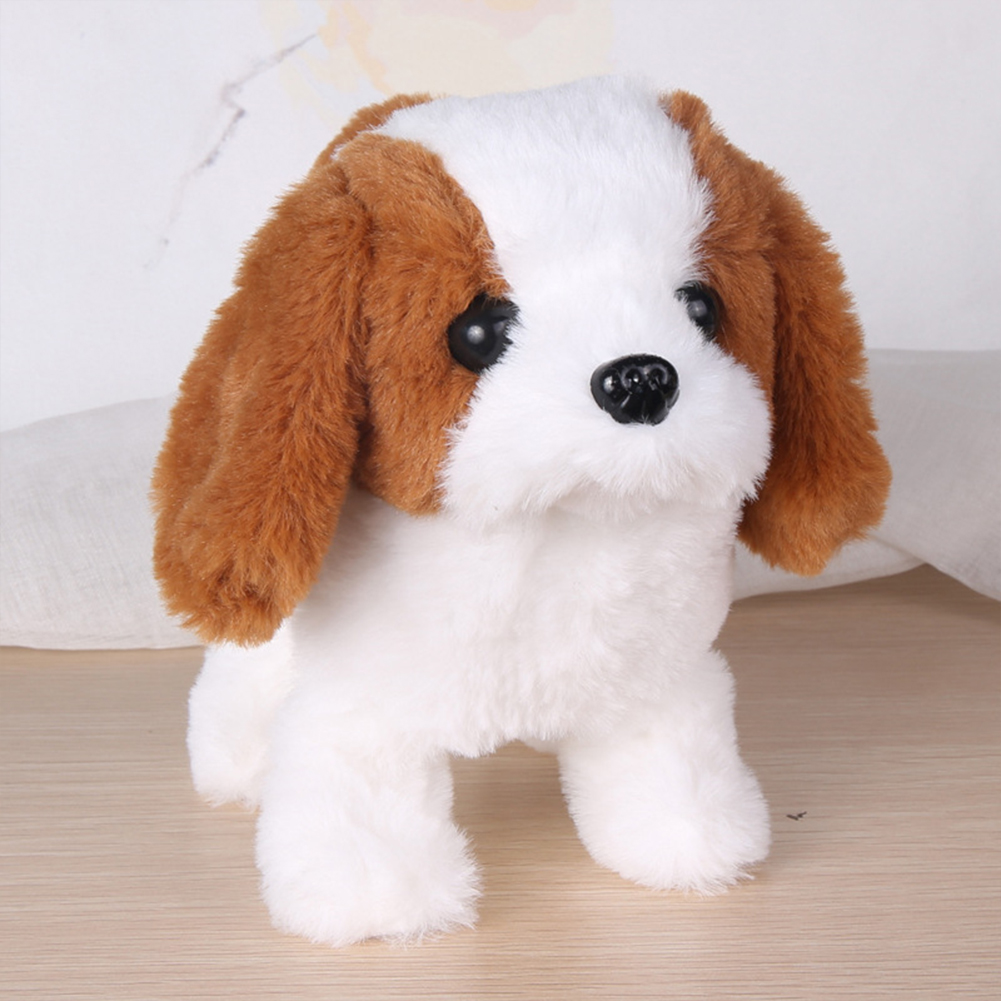 Simulation Plush  Dog Electronic Interactive Pet Puppy + Traction Rope Walking Barking Tail Wagging Companion Toys For Kids