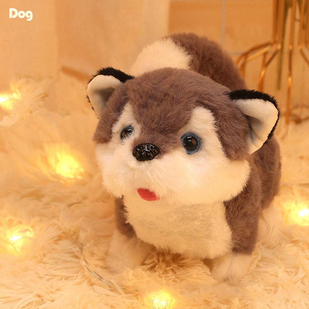 Simulation Plush  Dog Electronic Interactive Pet Puppy + Traction Rope Walking Barking Tail Wagging Companion Toys For Kids