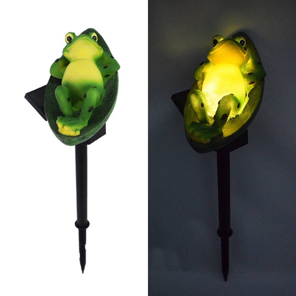 Solar Frog Statue Lights Outdoor Waterproof Decorative Stake Lamps Frog Statue Lights