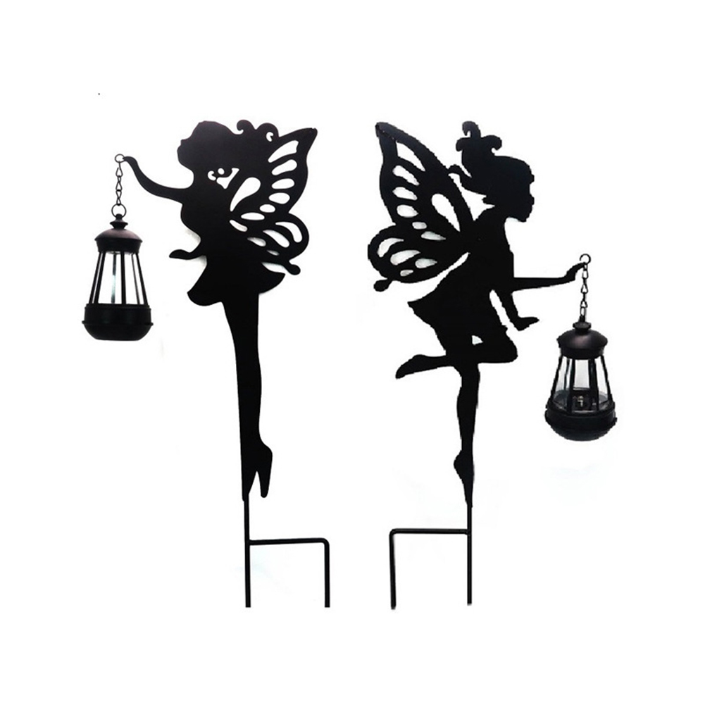 Solar Outdoors Lights Party Lamps Gardens Floor 2 Ground Insert 2 Lamps Iron Flower Fairy Lawns Light For Outside Garden