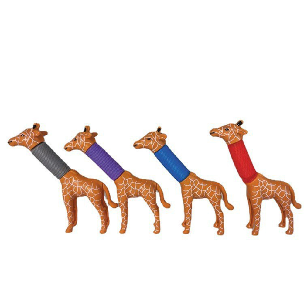 Spring Dog Pop Tubes Sensory Toys Novelty Decompression Anti-anxiety Squeeze Bellows Toys Giraffe Blue