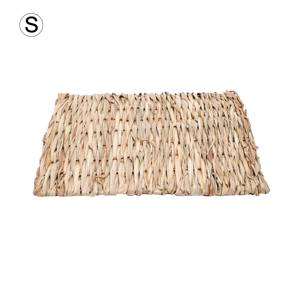 Straw Woven Pet Chew Mat Pad Pet House Cage Accessories For Hamster Rabbit Chinchilla Guinea Pig straw_Small 28×20