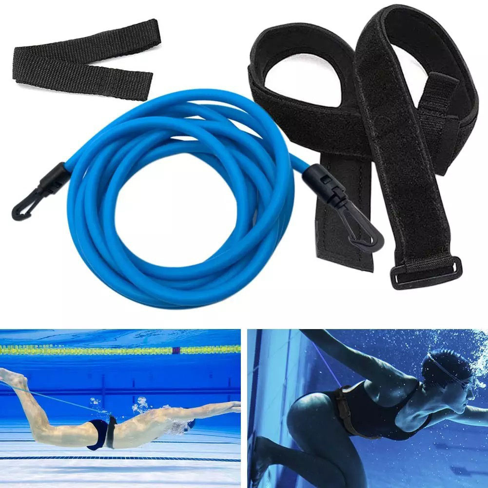 Swim Training Belt Swim Bungee Cords Resistance Bands Swimming Harness Static Swimming Belt For Training Fitness Accessories