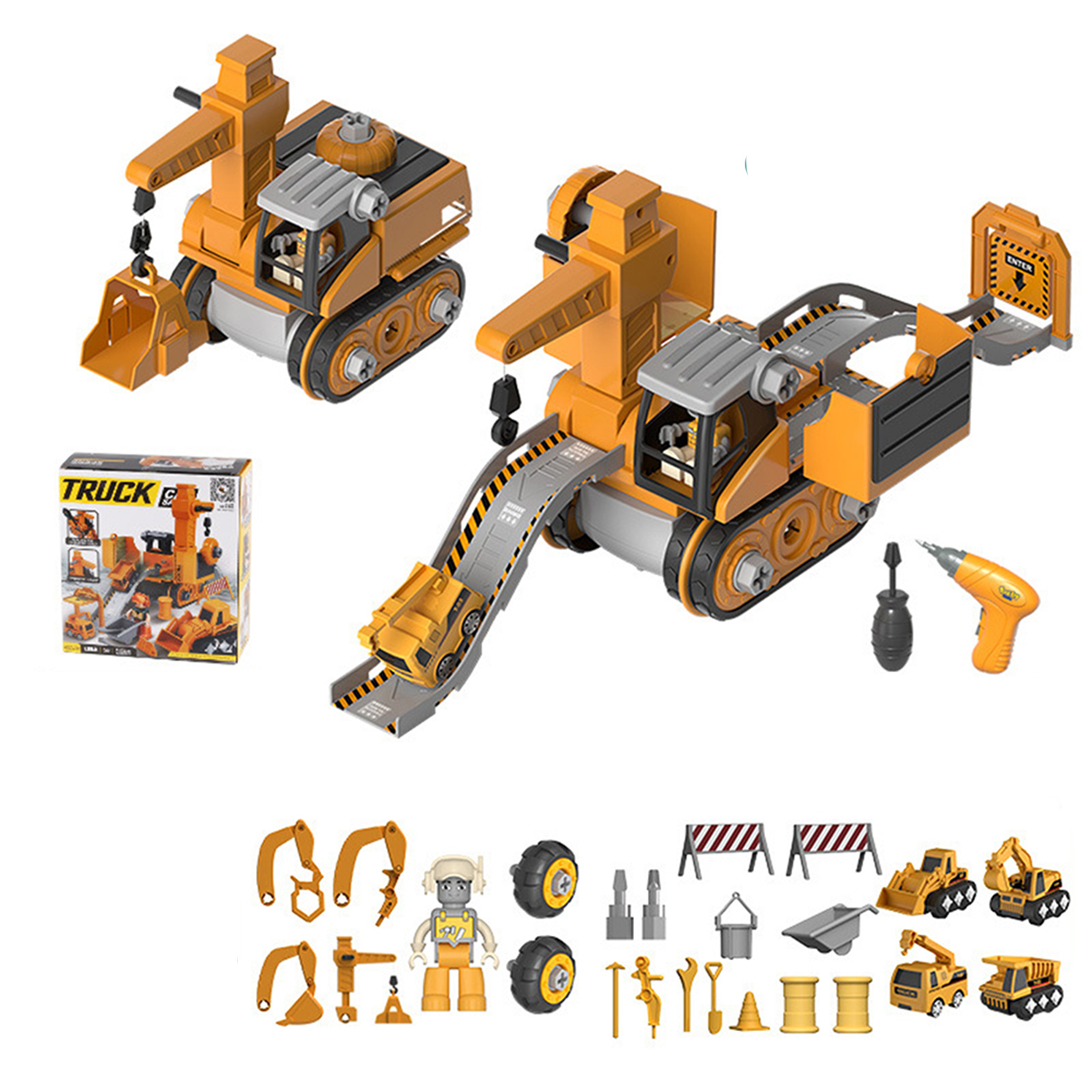 Take Apart Toys With Electric Drill Take Apart Truck Construction Set DIY Engineering Vehicle Building Toy Gifts For Boys Girls