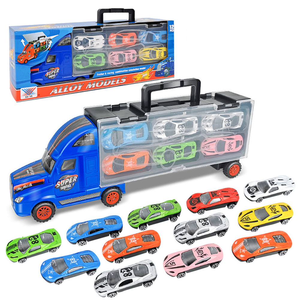 Three-layer Deformed Big  Construction  Trucks  Set Container Truck Transporter Vehicle Small Car Model Kit Birthday Gifts For Boys