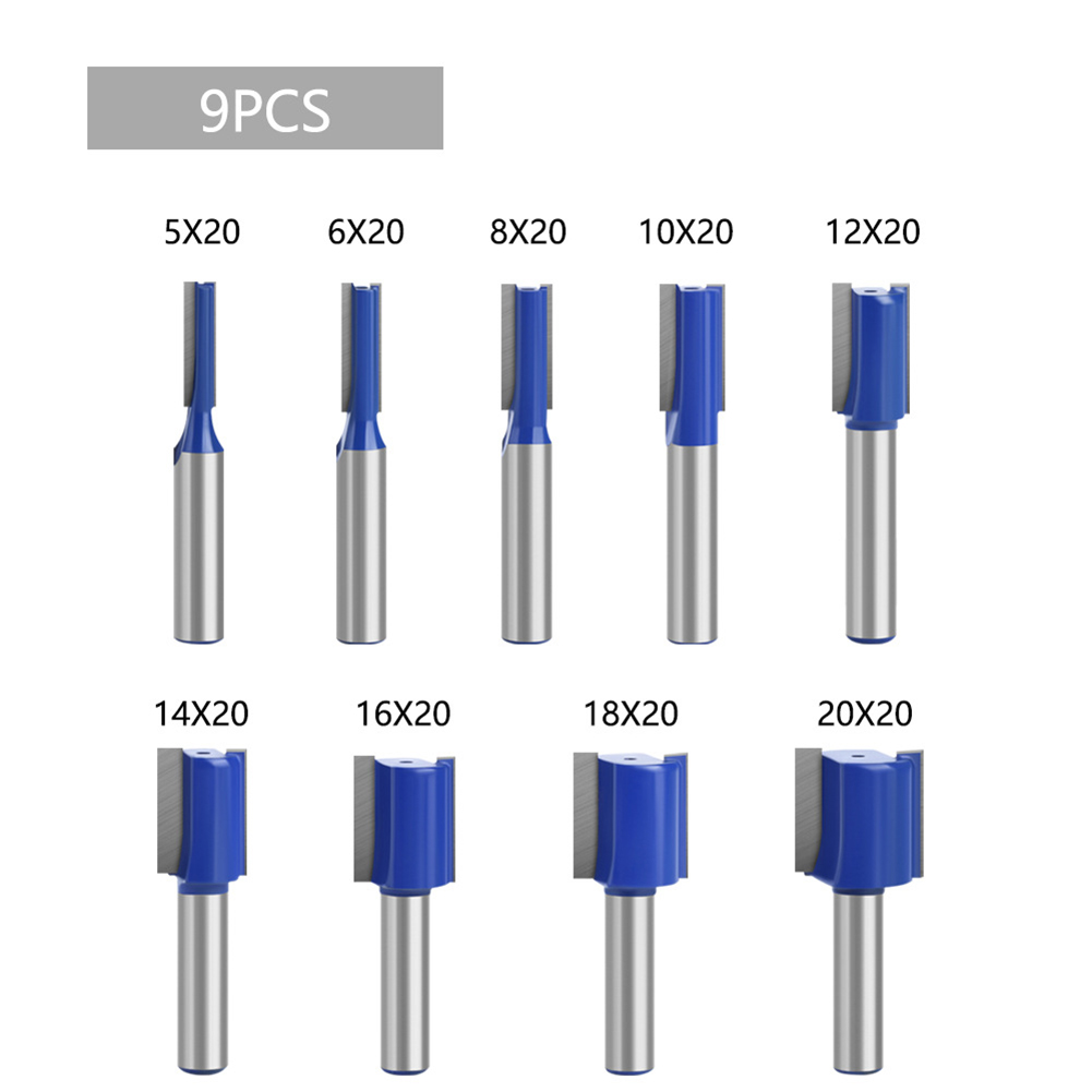 Tungsten Steel Alloy 8mm Shank Double Blades Straight Milling Tool