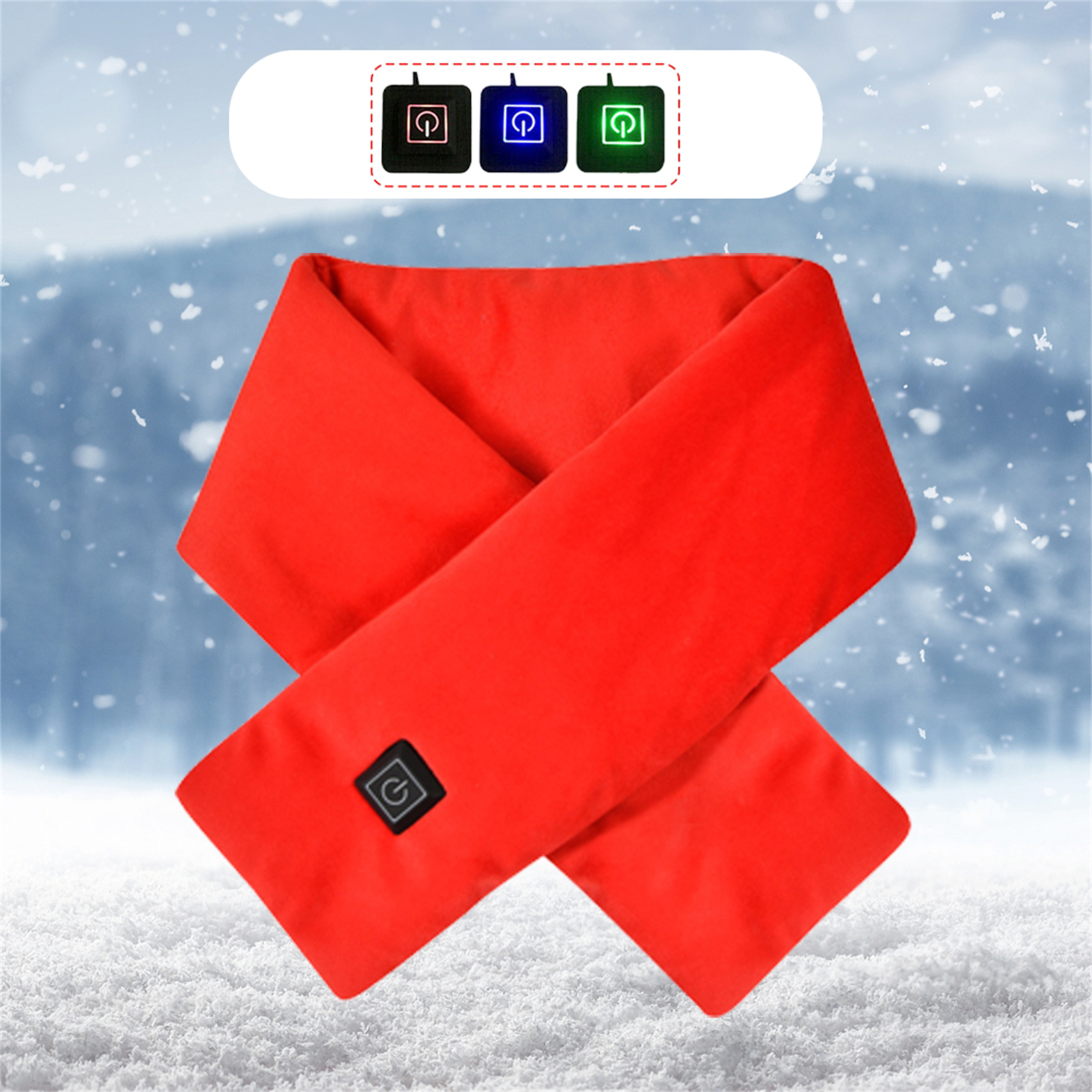 USB Electric Heating Scarf 3 Temp Setting Waterproof Washable Neck Warmer Cold Weather Scarves & Wraps For Winter