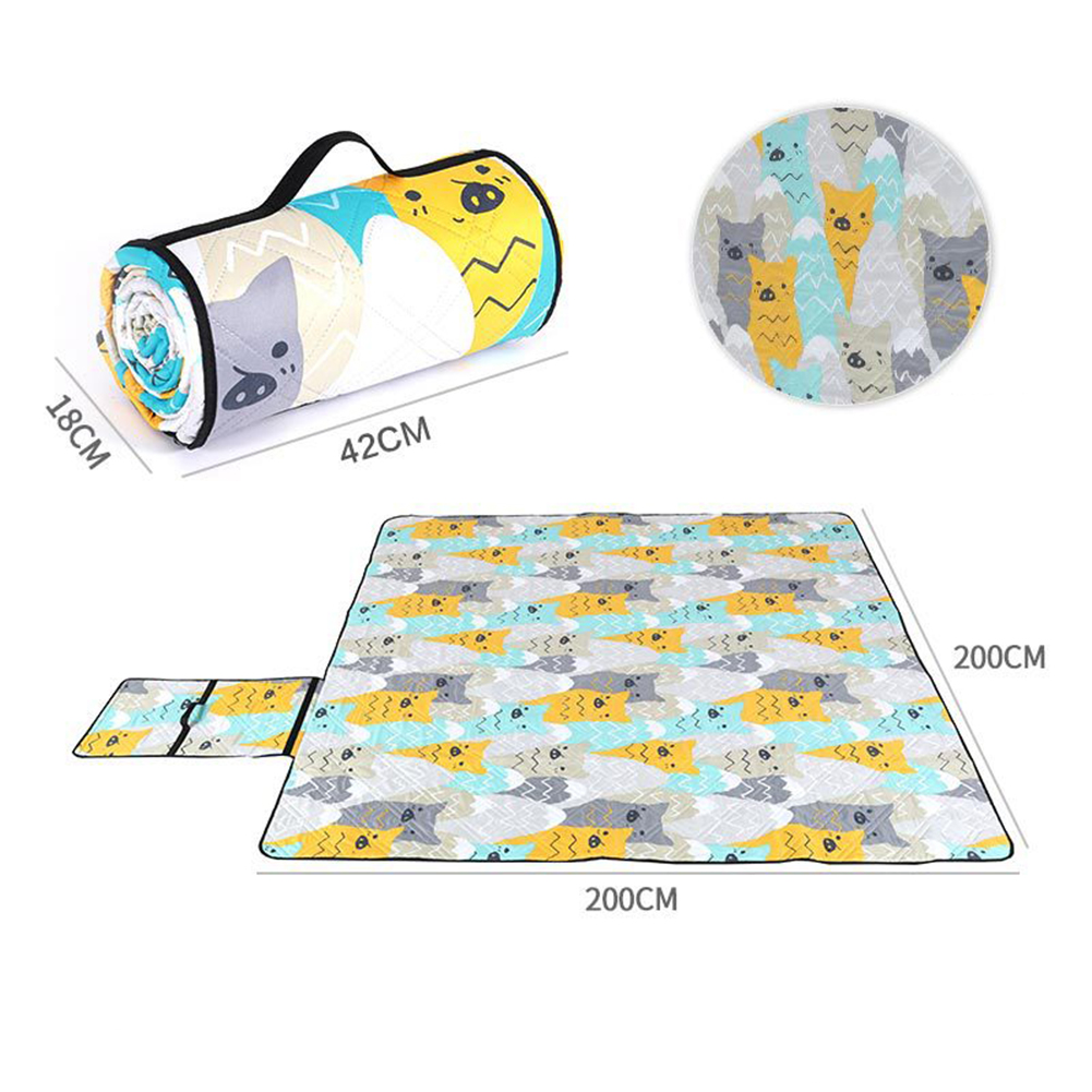 Ultrasonic Picnic Mat Large Sandproof Beach Blanket Foldable Outdoor Blanket for Camping Grass Picnic Mat