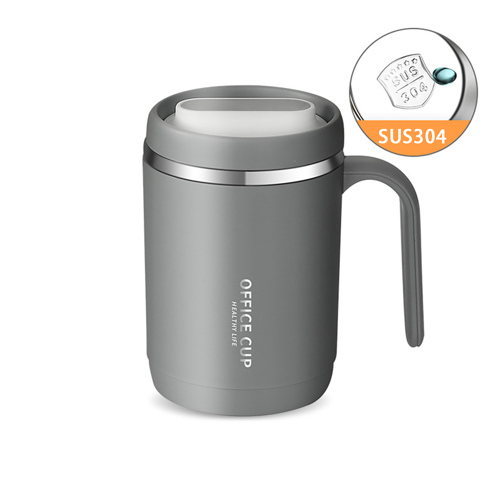 Vacuum Insulated Coffee Mug 500ml Large Capacity Anti-scalding Double Wall 304 Stainless Steel Straw Cup With Lid