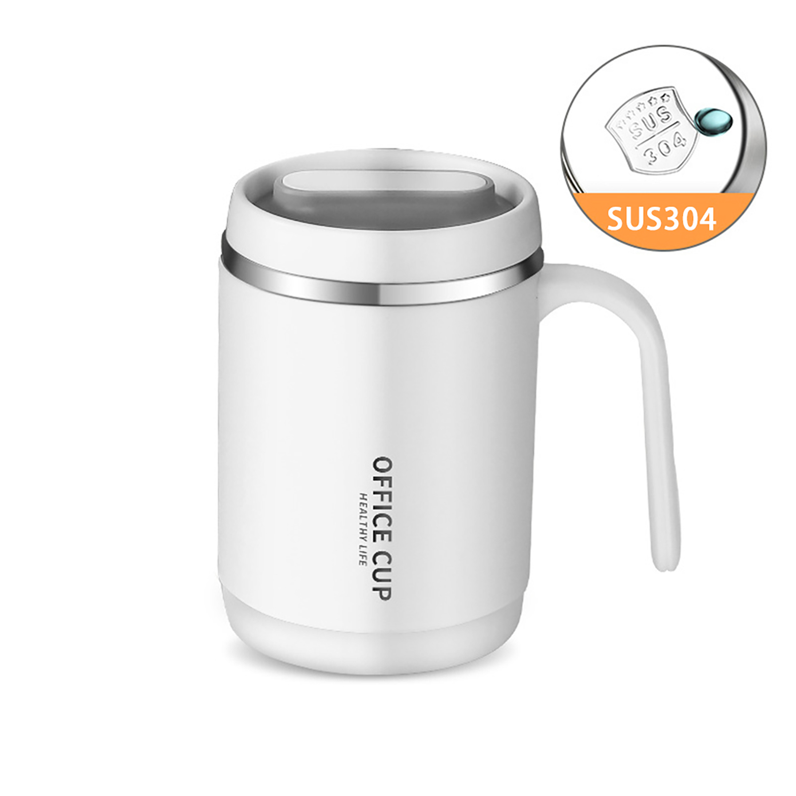 Vacuum Insulated Coffee Mug 500ml Large Capacity Anti-scalding Double Wall 304 Stainless Steel Straw Cup With Lid