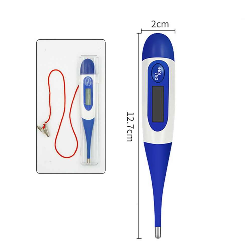 Veterinary Electronic Thermometer Lcd Screen Soft Head Thermometer With Ntc Sensor For Pig Dog Cattle Sheep Cat Blue thermometer / soft head