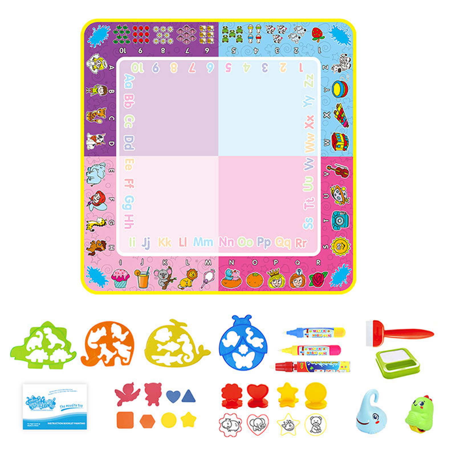 Water Doodle Mat For Kids Coloring Doodle Mat With Magic Pen Painting Board Educational Toys For Boys Girls Gifts CP4947 78 x 78cm