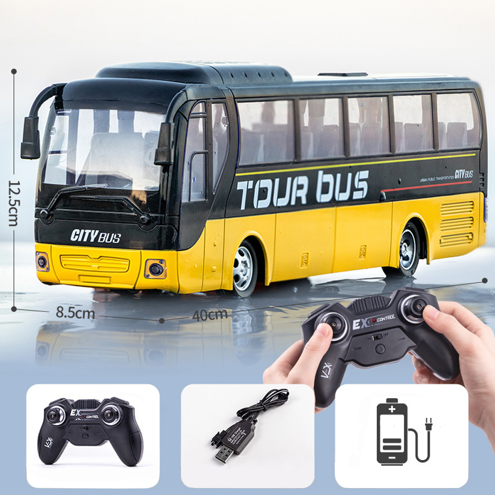 Wireless Remote Control Bus with Light Simulation Electric Large Double-decker Bus