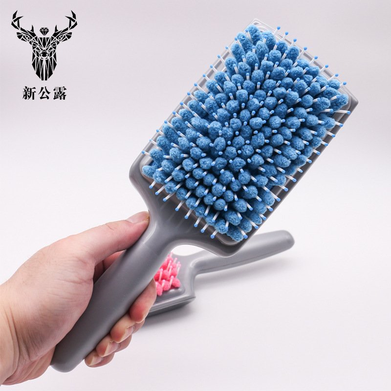 Women Dry Hair Comb Water Absorbent Microfiber Vented Back Air Bag Massage Comb For Medium Thick Hair blue 1pc