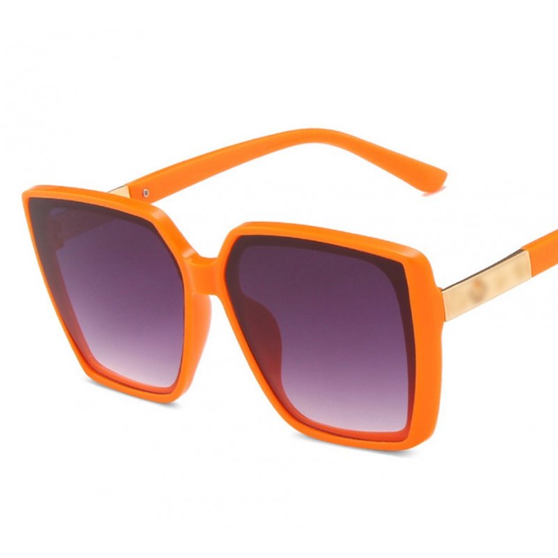 Women Trendy Large Frame Sunglasses Retro Square Frame Sunscreen Glasses For Summer Beach Pink frame gray lens