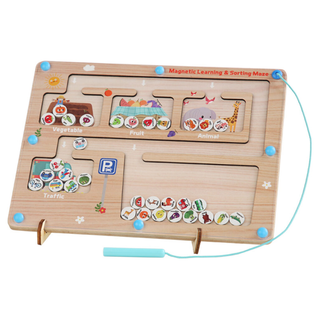 Wooden Maze Board Learning Sorting Board Early