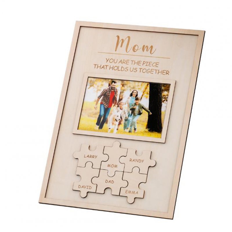 Wooden Puzzle Photo Frame Mom Writing Picture Design Personalized Diy Memorial Gifts Home Decoration