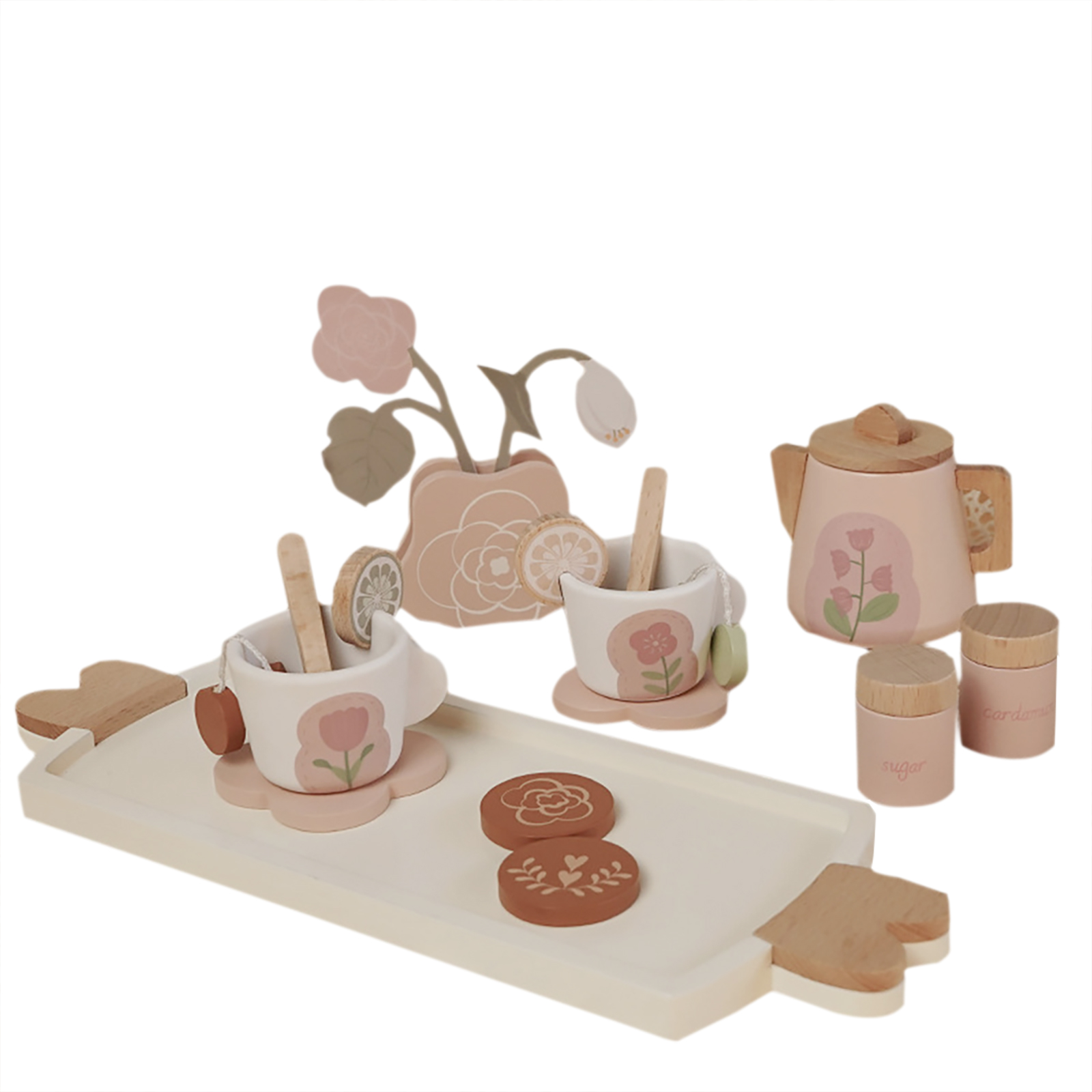 Wooden Tea Set For Girls Toddler Tea Set Toy Play Kitchen Pretend Playset Toys For Girls Birthday Gifts