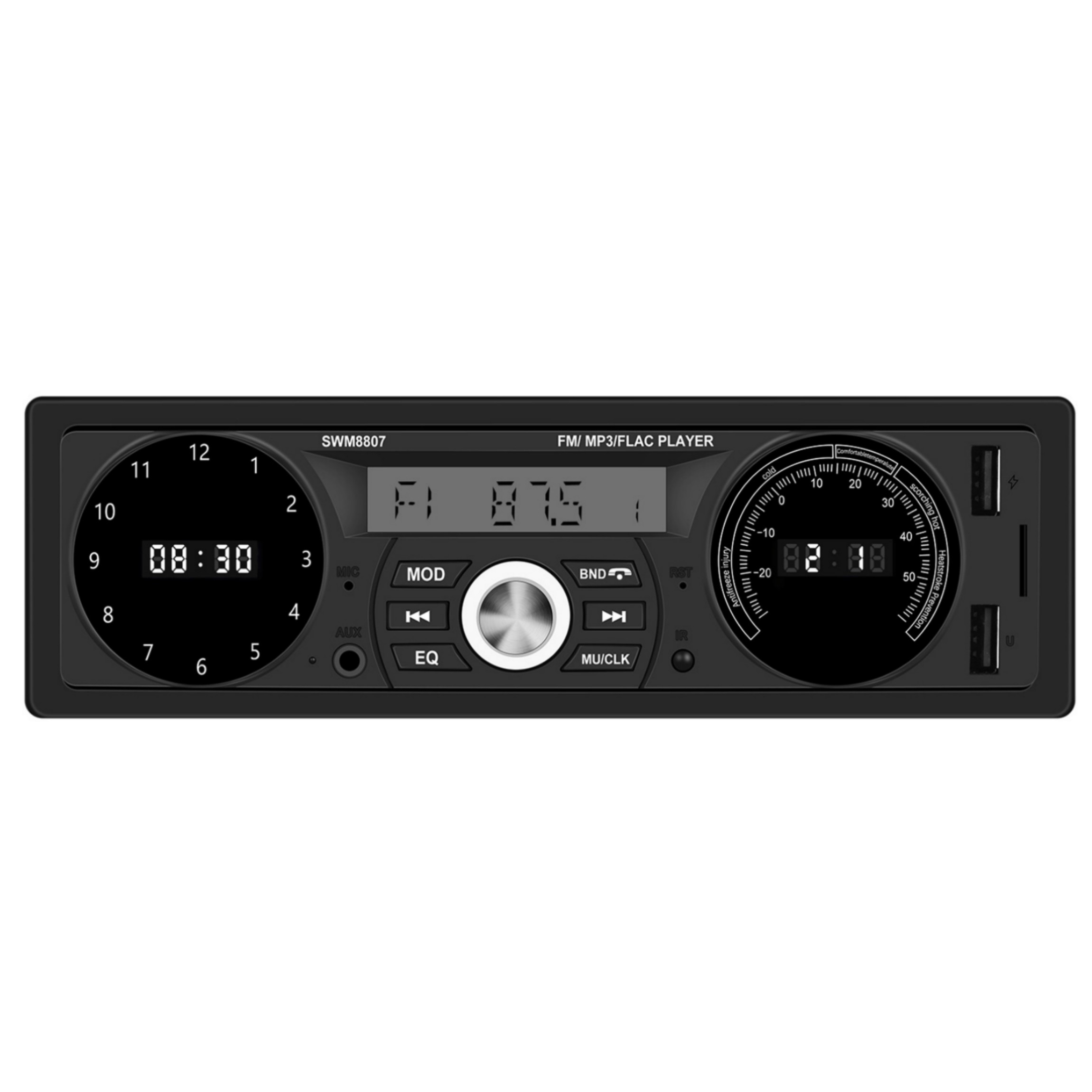 1 Din Car Mp3 Player 7388 Power Amplifier Radio with Temperature Display Bluetooth Music Player
