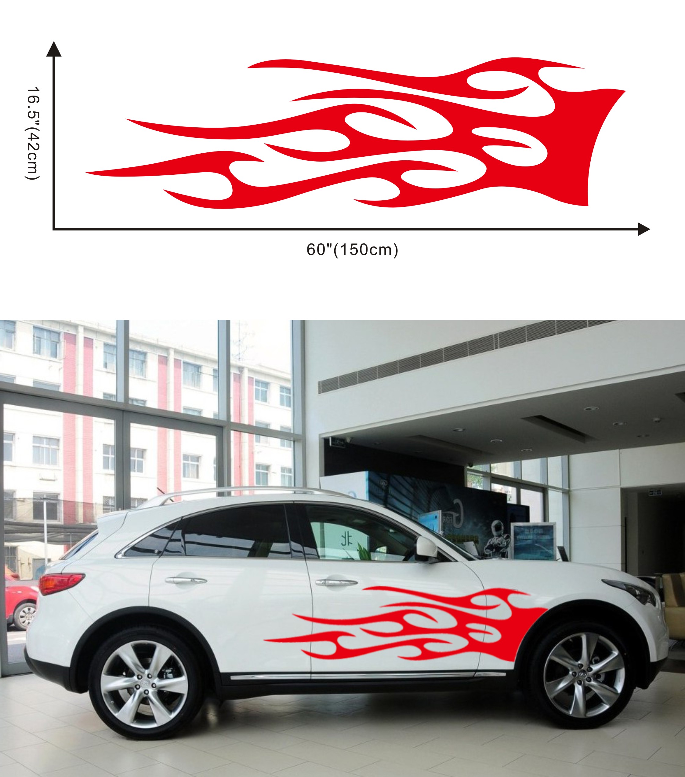 1 Pair Car Truck Totem Flame Graphics Label Side Vinyl Body Sticker Cool Waterproof Auto Sticker