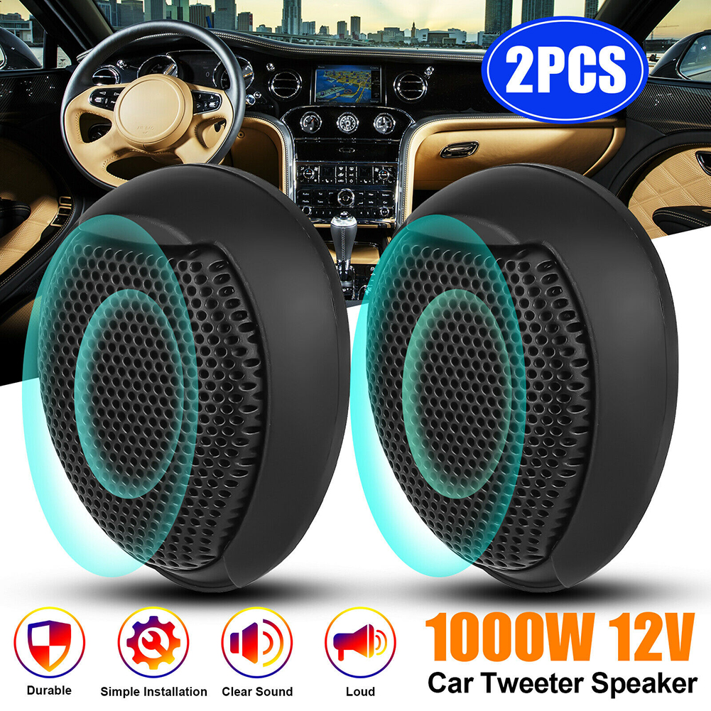 1 Pair Of 1000w Universal Car Dome Tweeter Waterproof Rust-proof Super Power High Noise Reduction Hifi-level Audio High Frequency Speaker