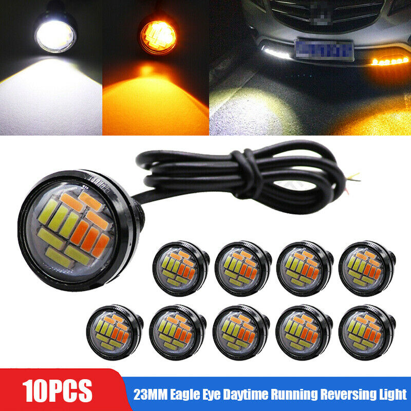10pcs 23mm Eagle Eye LED DRL Daytime Running Reversing Light Car Tail Lamp Dc12v