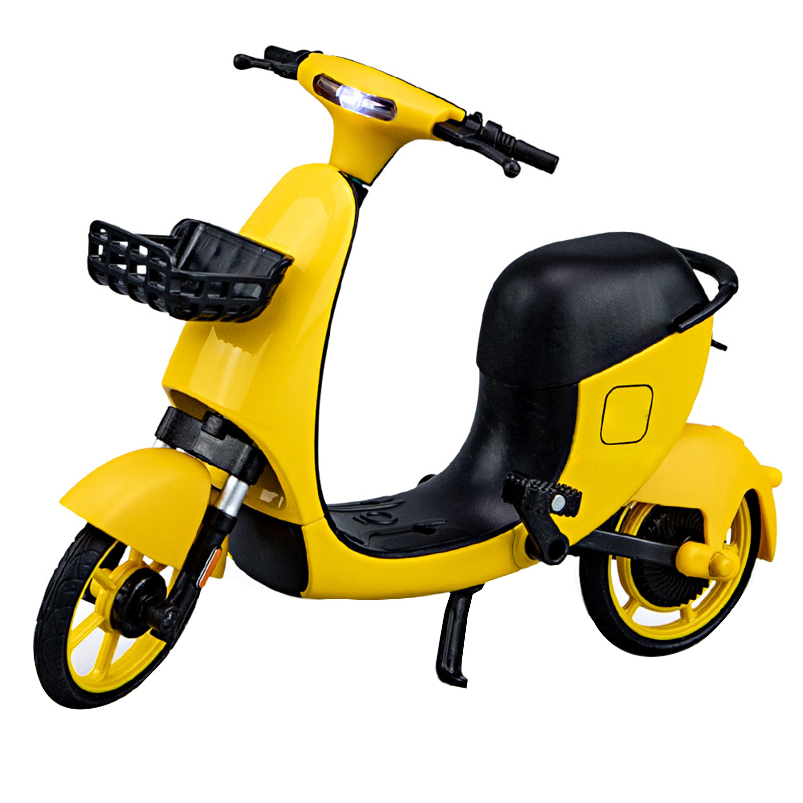 1/10 Urban Sharing Electric Bicycle With Light Simulation Alloy E-bike With Helmet Model Ornaments For Decoration
