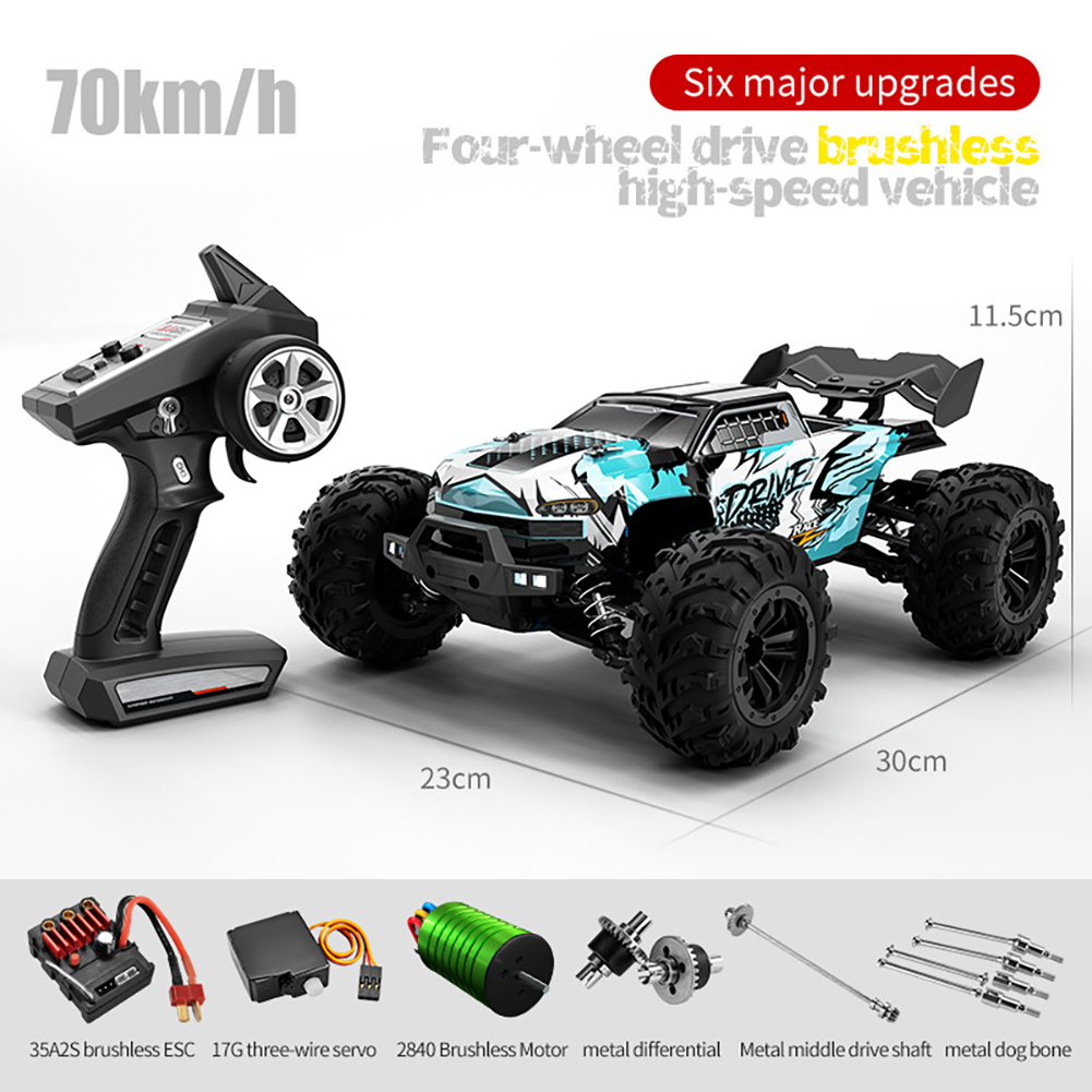1:16 Full Scale High-speed RC Car 4wd Big-wheel Remote Control Vehicle Toy Blue