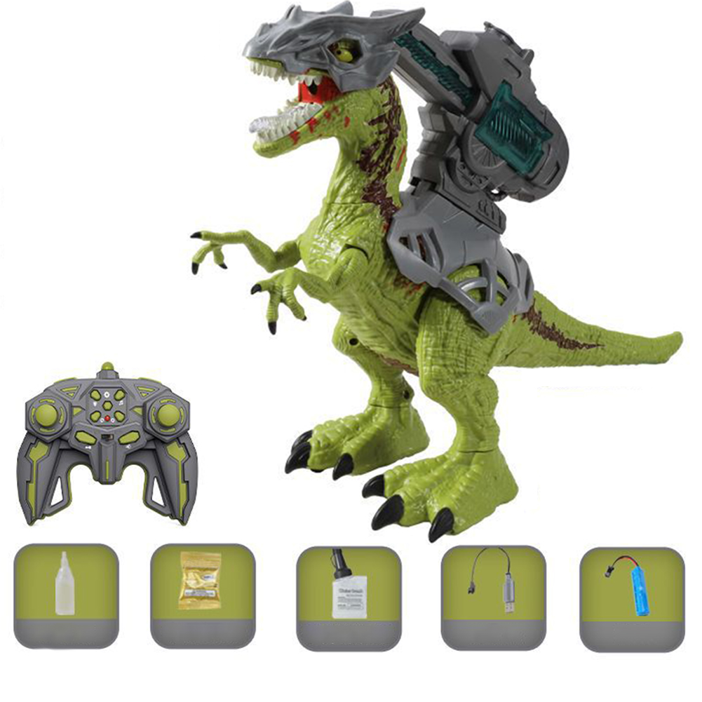 2.4G Remote Control Dinosaur Toys with Spray Light Water Bomb Simulation RC Dinosaur Robot Toy